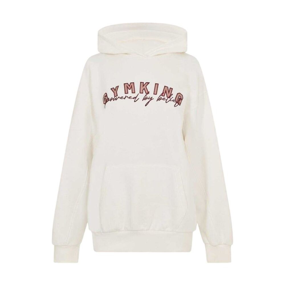 Gym King Unisex Adult Relaxed Fit Long-Sleeved Hoodie / Cream